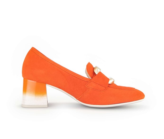 Gabor Damen  Hochfrontpumps Orange - Rauleder