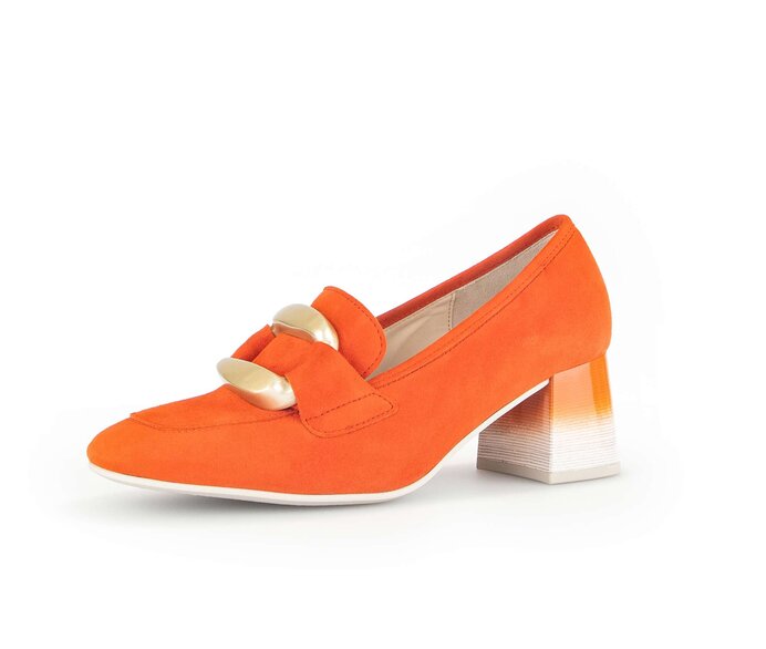 Gabor Damen  Hochfrontpumps Orange - Rauleder