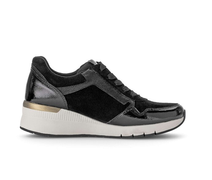 Gabor Damen  Sneaker Low Schwarz - Materialmix Leder