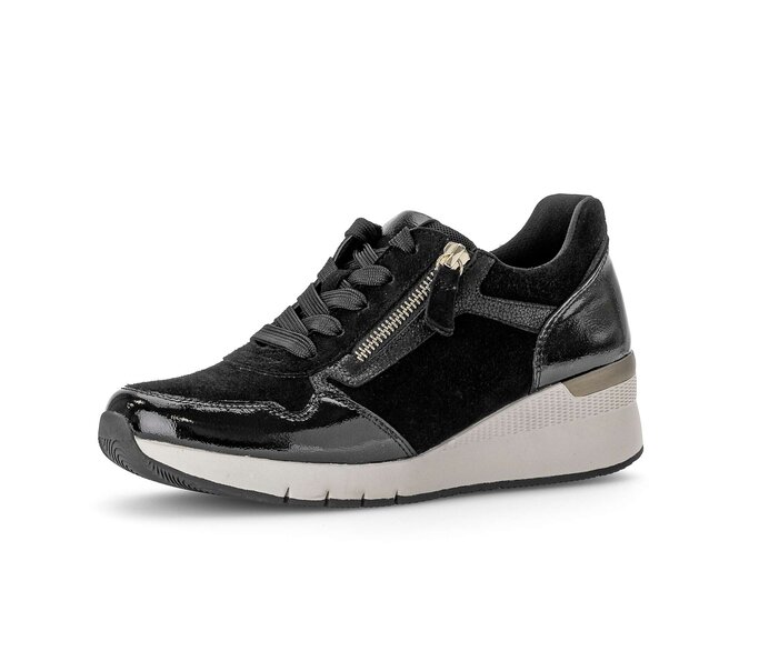 Gabor Damen  Sneaker Low Schwarz - Materialmix Leder