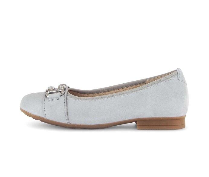 Gabor Damen Eleganter Ballerina Grau - Rauleder