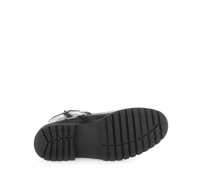 Gabor Damen  Schnürstiefelette Schwarz - Lackleder