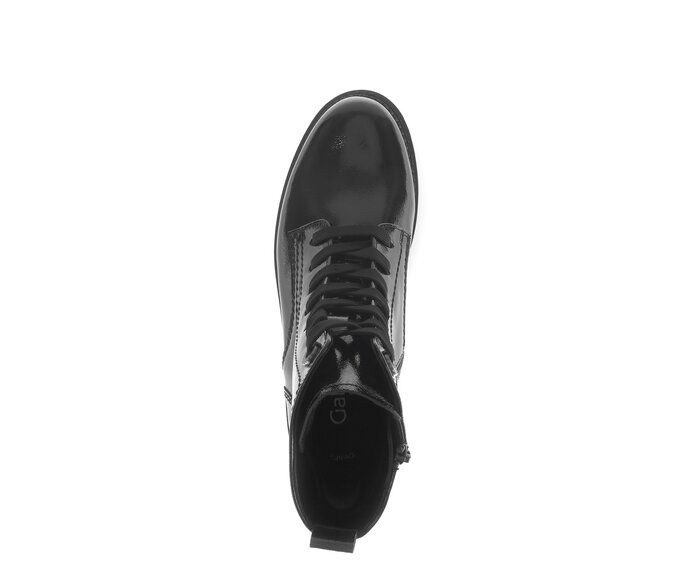 Gabor Damen  Schnürstiefelette Schwarz - Lackleder