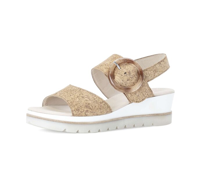 Gabor Damen  Plateau Sandale Braun - Effektleder
