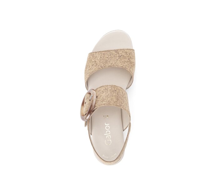 Gabor Damen  Plateau Sandale Braun - Effektleder