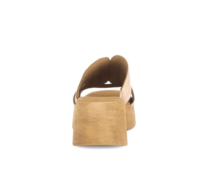 Gabor Damen  Plateau Sandale Gold - Effektleder