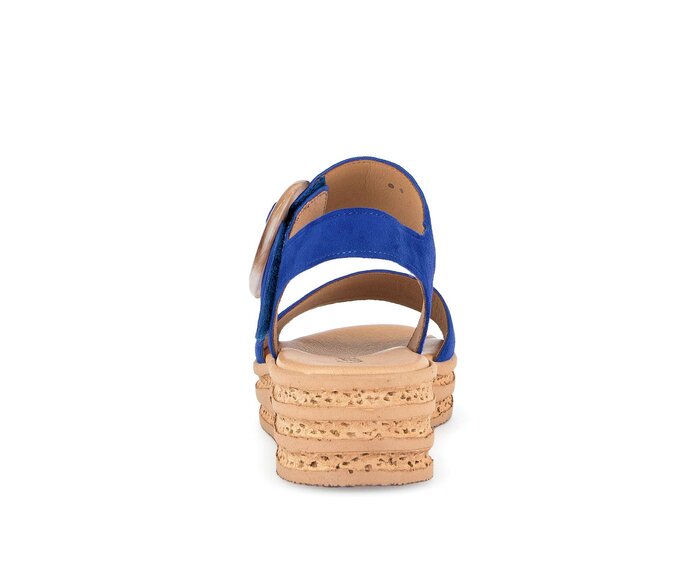 Gabor Damen  Plateau Sandale Blau - Rauleder