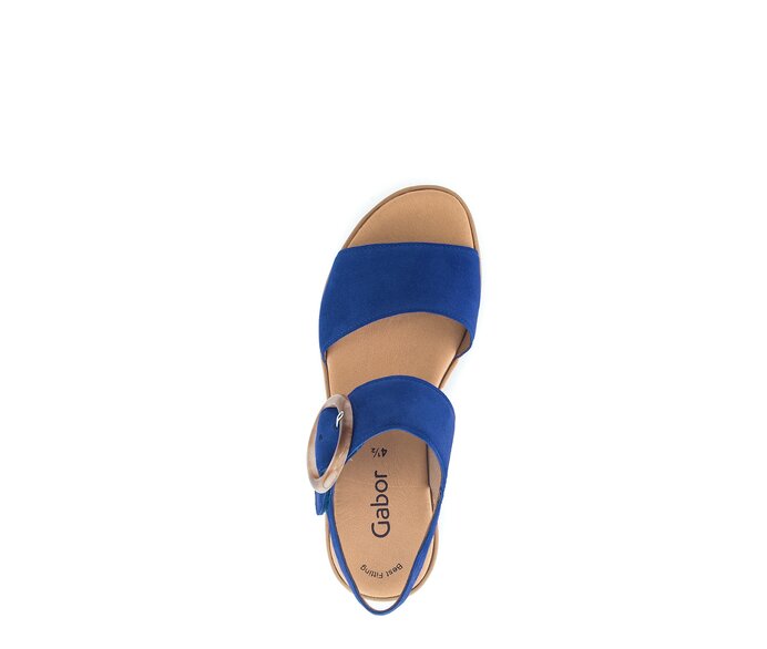 Gabor Damen  Plateau Sandale Blau - Rauleder
