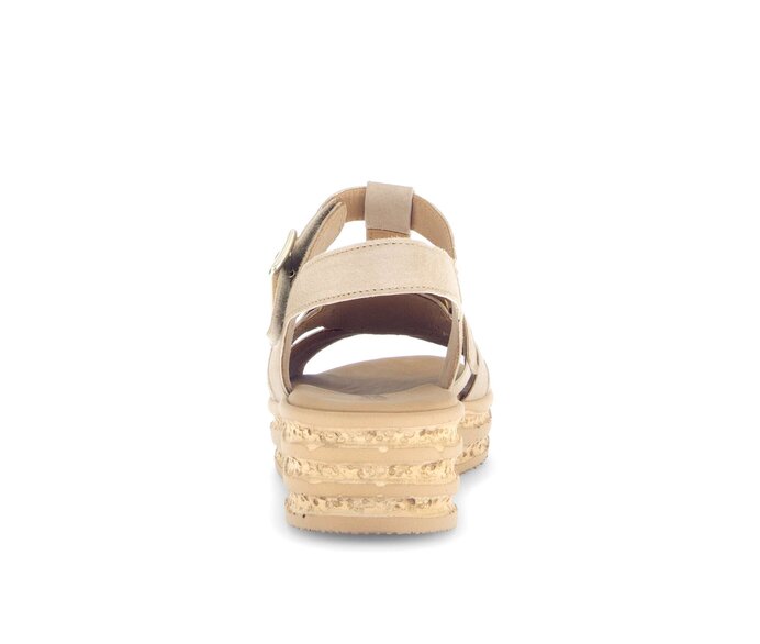 Gabor Damen  Plateau Sandale Beige - Materialmix Leder/Lederimitat