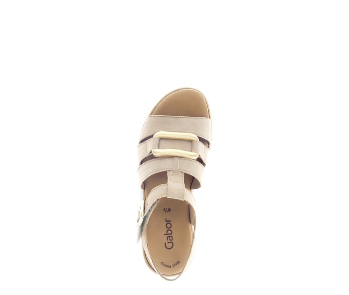 Gabor Damen  Plateau Sandale Beige - Materialmix Leder/Lederimitat