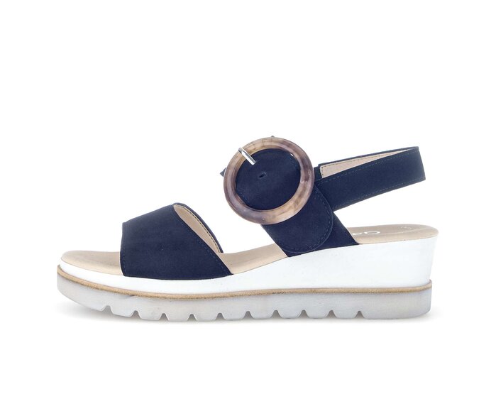 Gabor Damen Keilsandalette Blau - Rauleder
