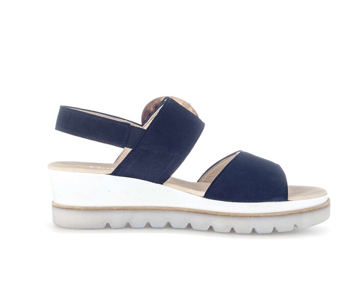 Gabor Damen  Keilsandalette Blau - Rauleder