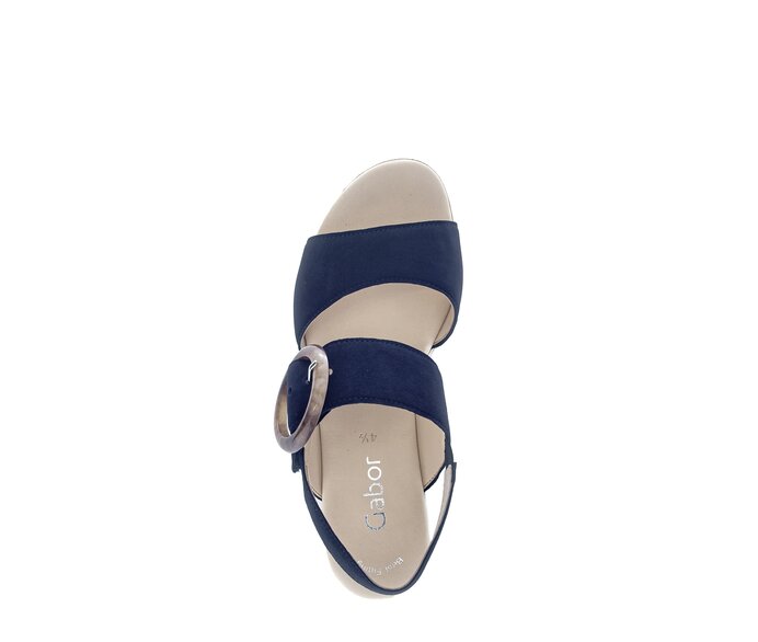 Gabor Damen  Keilsandalette Blau - Rauleder