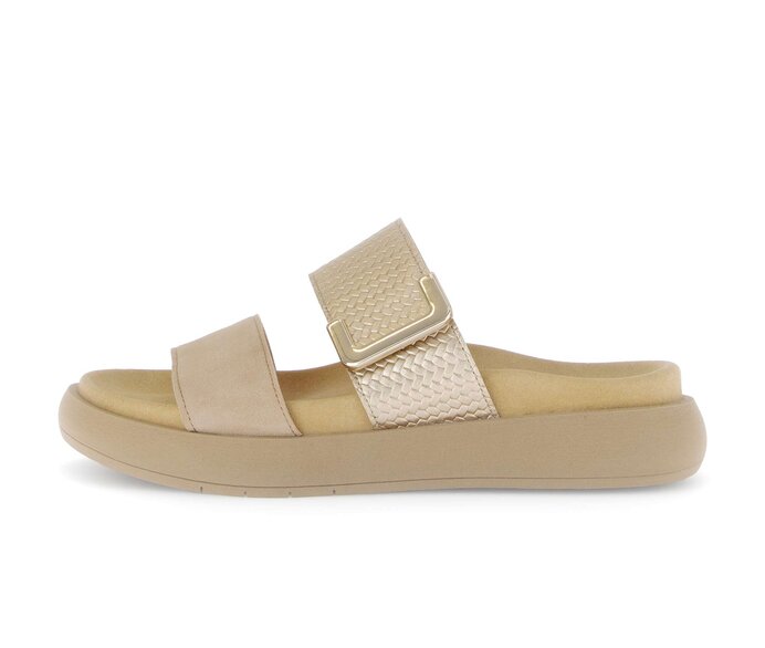 Gabor Damen Pantolette Beige - Materialmix Leder