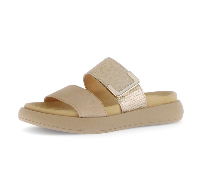 Gabor Damen  Pantolette Beige - Materialmix Leder