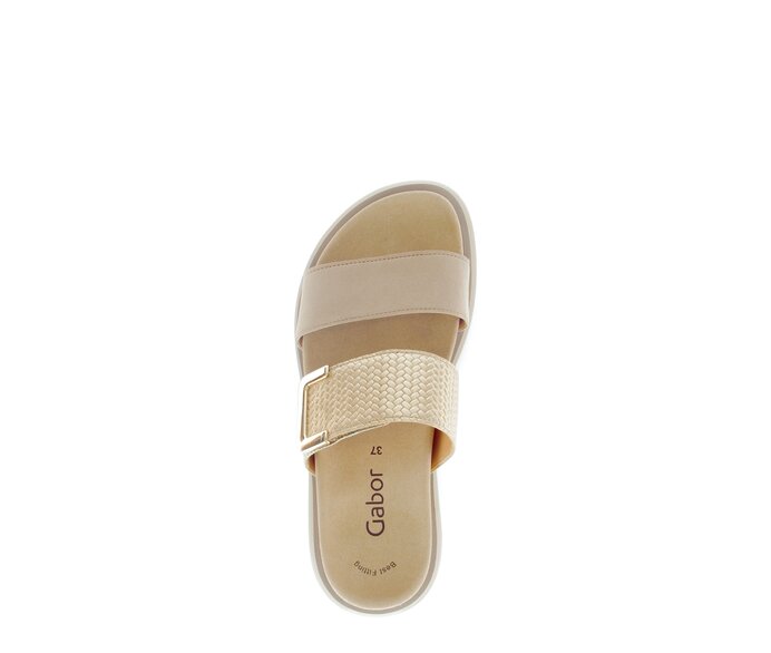Gabor Damen  Pantolette Beige - Materialmix Leder