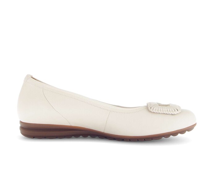 Gabor Damen  Sportliche Ballerina Beige - Glattleder