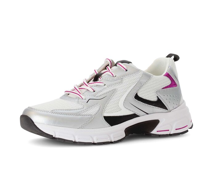 Gabor Damen  Sneaker Low Silber - Materialmix Leder/Lederimitat
