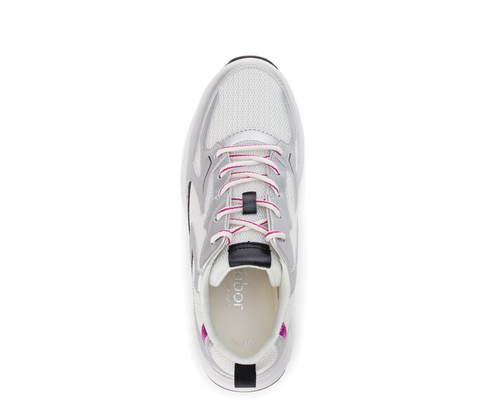 Gabor Damen  Sneaker Low Silber - Materialmix Leder/Lederimitat