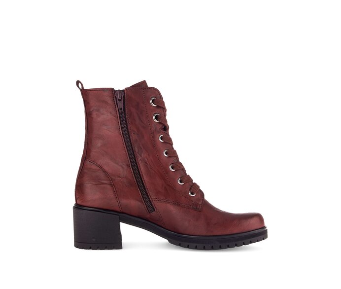Gabor Damen  Schnürstiefelette Rot - Glattleder