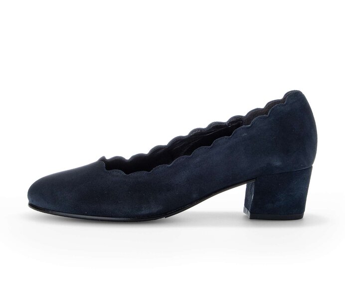 Gabor Damen Eleganter Pumps Blau - Rauleder