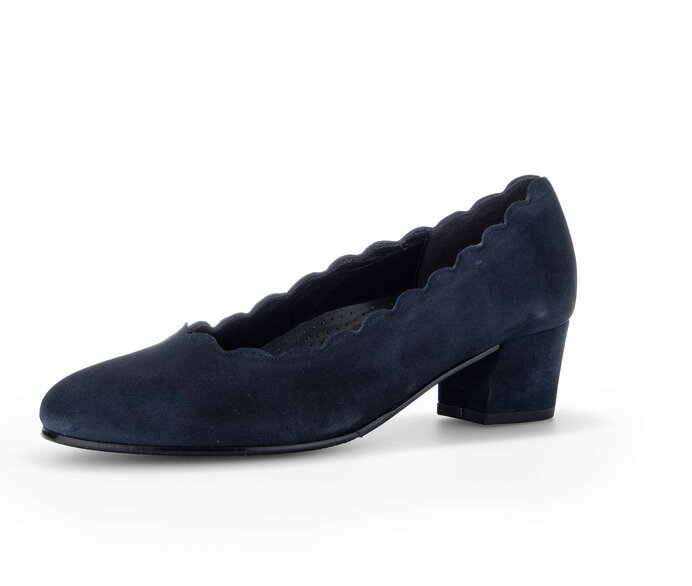 Gabor Damen  Eleganter Pumps Blau - Rauleder