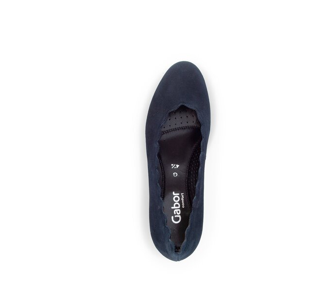 Gabor Damen  Eleganter Pumps Blau - Rauleder