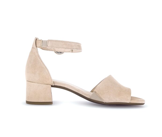 Gabor Damen  Riemchensandale Beige - Rauleder