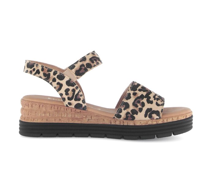 Gabor Damen  Riemchensandale Beige - Effektleder