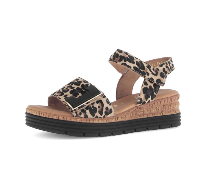 Gabor Damen  Riemchensandale Beige - Effektleder
