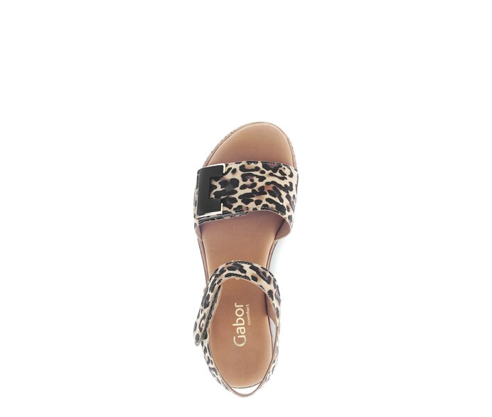 Gabor Damen  Riemchensandale Beige - Effektleder