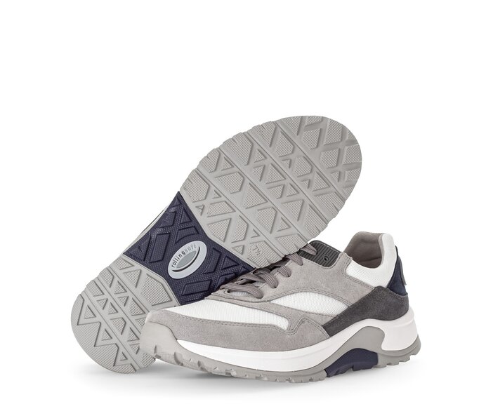 Gabor Herren Rollingsoft Sneaker Low Grau - Materialmix Leder/Textil