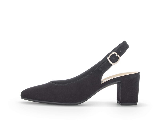 Gabor Damen Slingpumps Schwarz - Rauleder