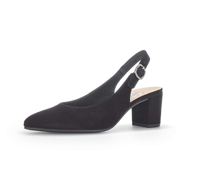 Gabor Damen  Slingpumps Schwarz - Rauleder