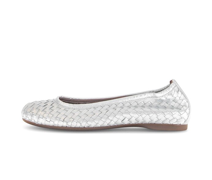 Gabor Damen Eleganter Ballerina Silber - Effektleder