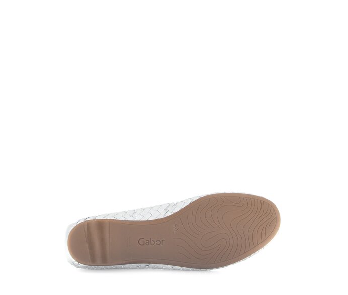 Gabor Damen  Eleganter Ballerina Silber - Effektleder