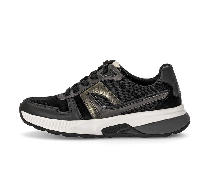 Gabor Damen Sneaker Low Schwarz - Materialmix Leder/Lederimitat
