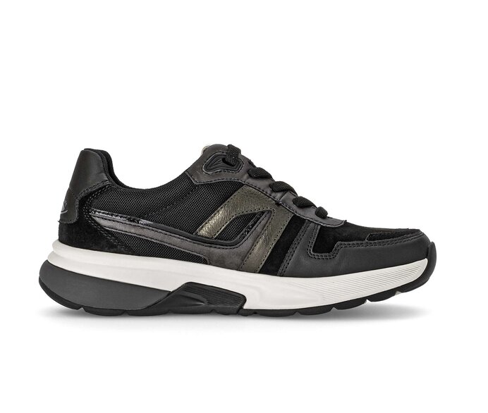 Gabor Damen  Sneaker Low Schwarz - Materialmix Leder/Lederimitat