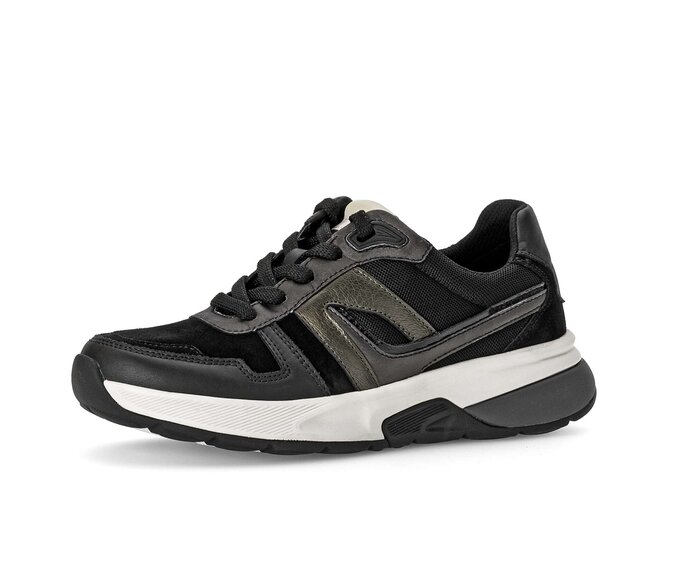 Gabor Damen  Sneaker Low Schwarz - Materialmix Leder/Lederimitat