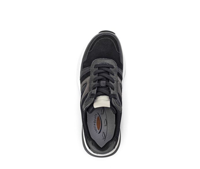 Gabor Damen  Sneaker Low Schwarz - Materialmix Leder/Lederimitat