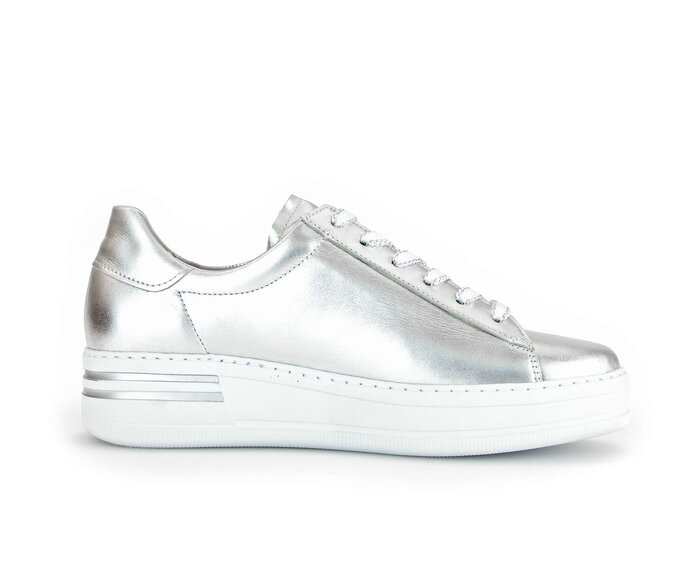 Gabor Damen  Sneaker Low Silber - Effektleder