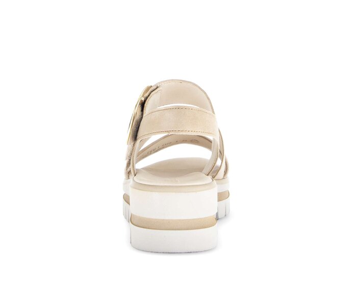 Gabor Damen  Plateau Sandale Beige - Rauleder