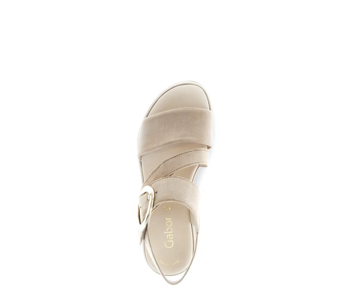 Gabor Damen  Plateau Sandale Beige - Rauleder