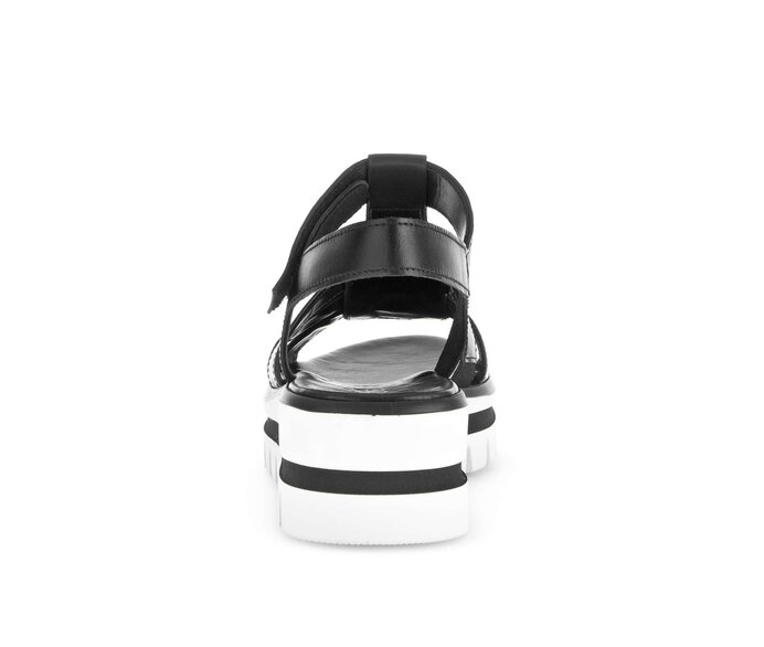 Gabor Damen  Plateau Sandale Schwarz - Glattleder