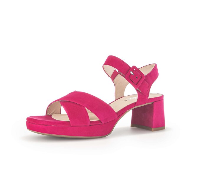Gabor Damen  Plateau Sandale Pink - Rauleder