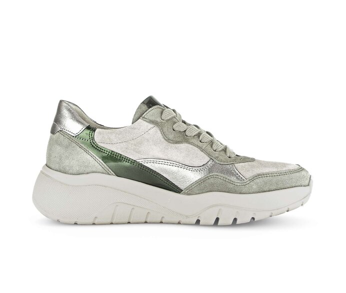Gabor Damen  Sneaker Low Grün - Materialmix Leder