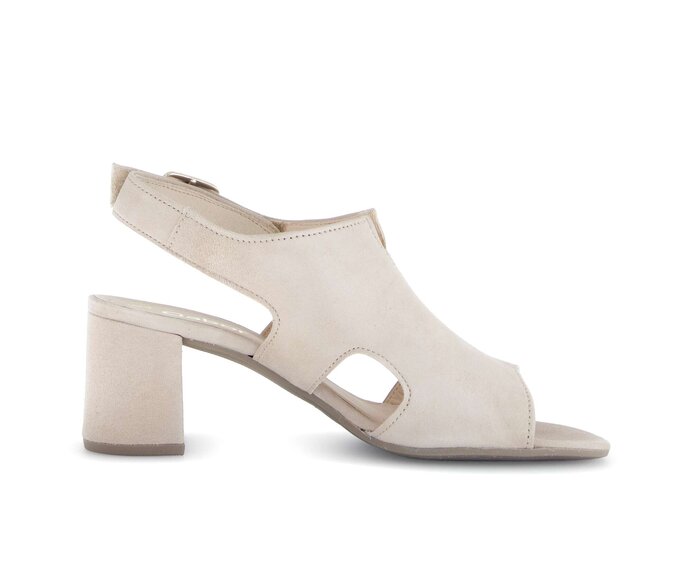 Gabor Damen  Riemchensandale Beige - Rauleder