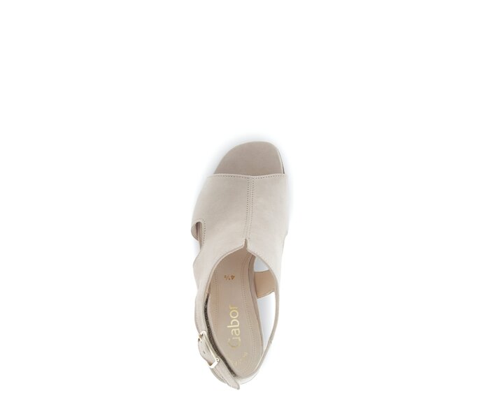 Gabor Damen  Riemchensandale Beige - Rauleder