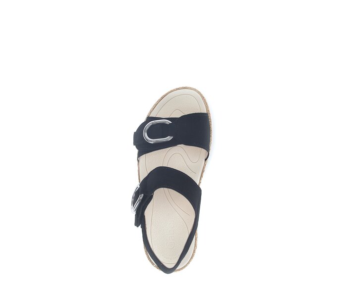 Gabor Damen  Plateau Sandale Schwarz - Rauleder