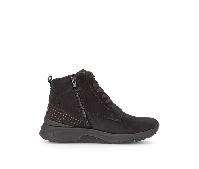 Gabor Damen  Sportliche Stiefelette Schwarz - Rauleder